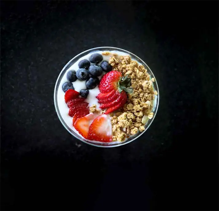Yogurt Parfait with Granola, Berries, and Honey