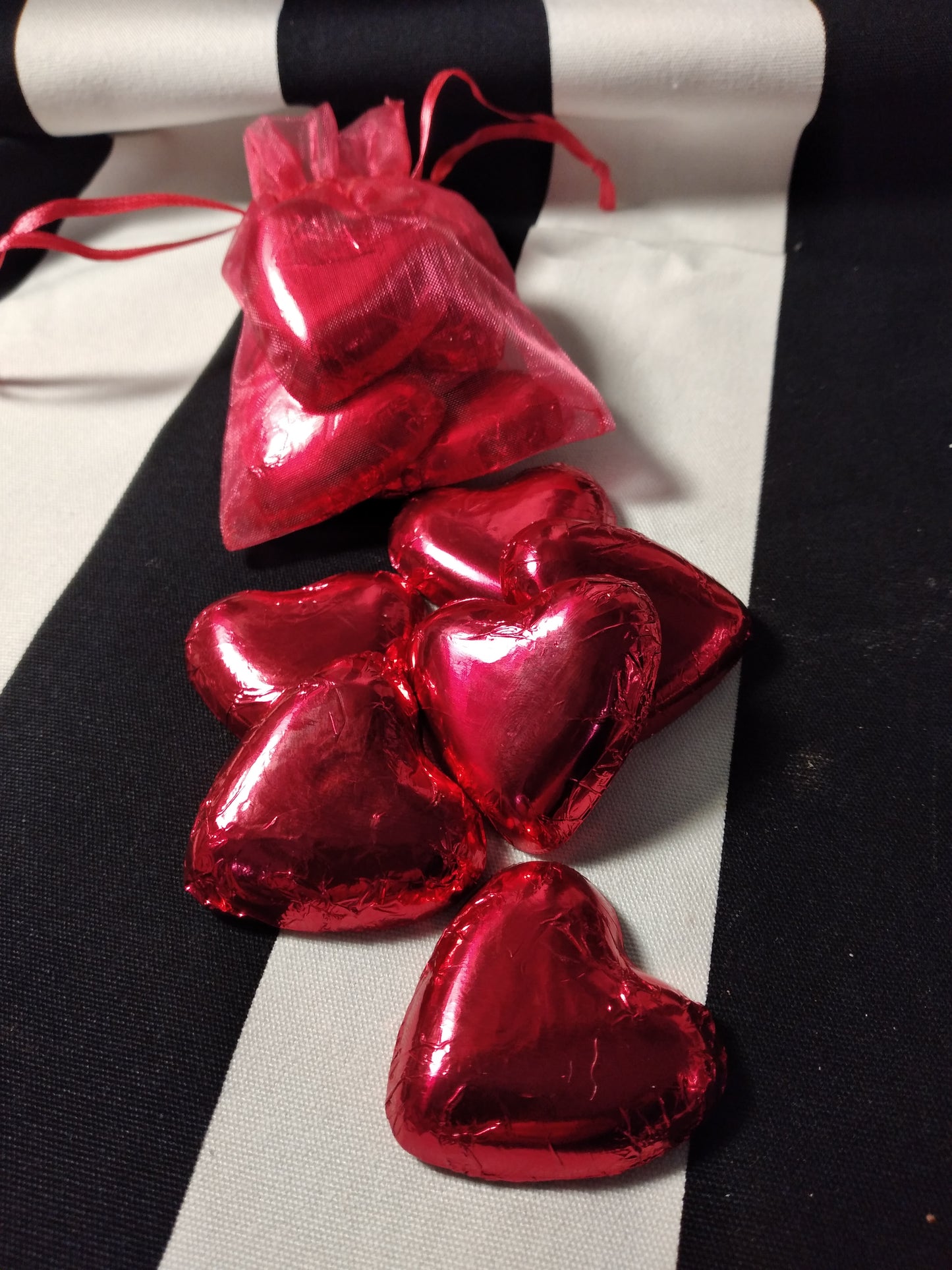 Delight Foil wrapped chocolate Valentine hearts (milk, dark and vegan)