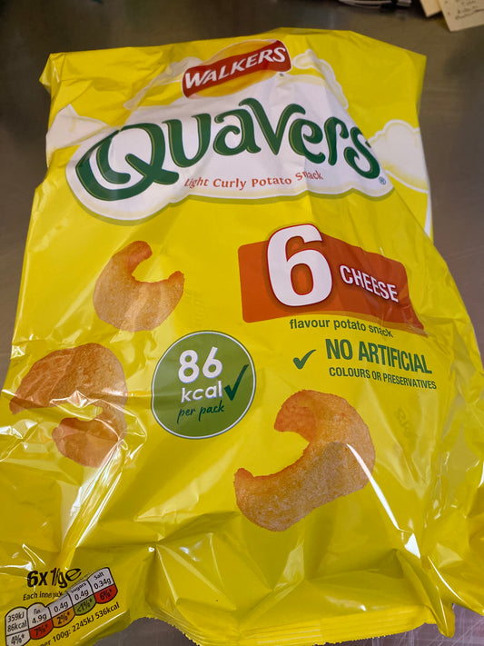Quavers curly potato chips (Pack of six)