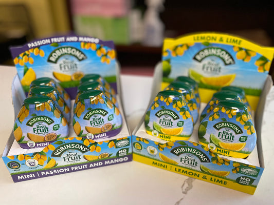 Real fruit flavours for water (Robinsons)
