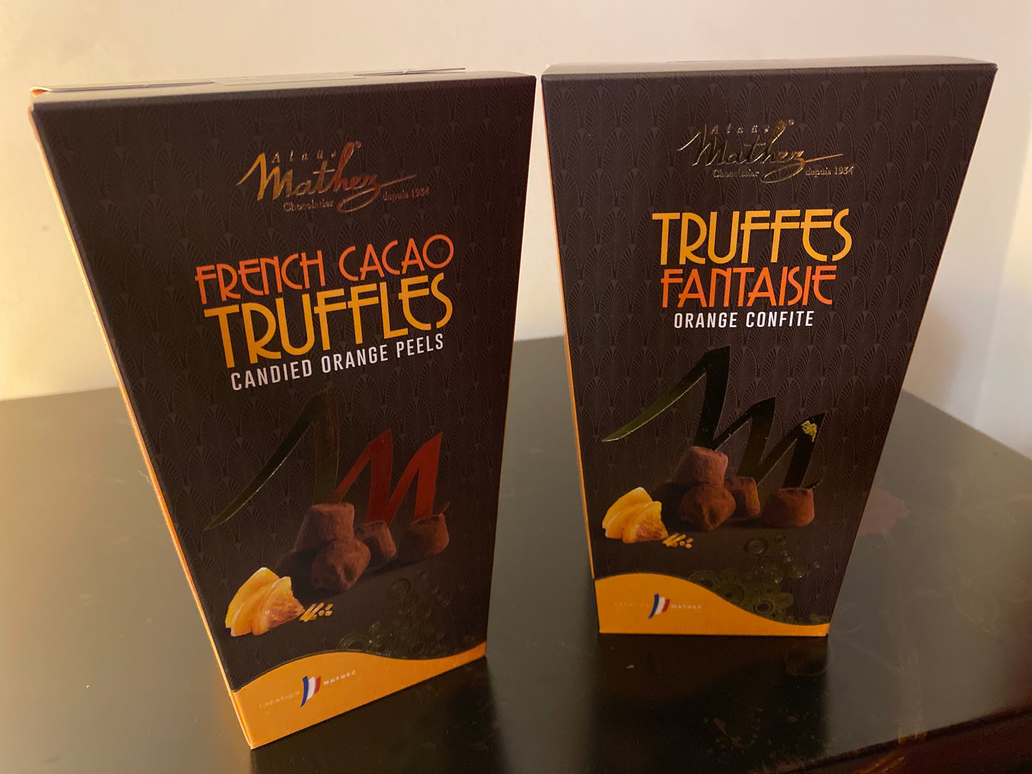 Mathez French Cocoa Truffles ( Candied Orange peel or crispy)